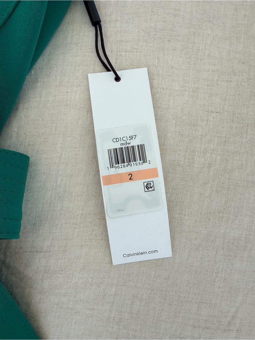 Calvin Klein Teal Sleeveless Belted Zip-Front Midi Dress - Picture 5 of 6